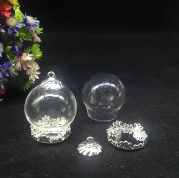 300pcs 20*15 mm číre sklo svete bublina koruny base 8 mm korálky spp set sklo, ktorí chcú fľaša fľaša prívesok náhrdelník sklenený kryt dome
