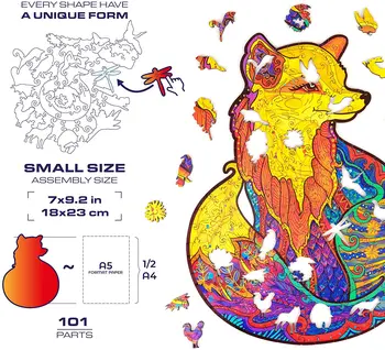 3D Drevené Puzzle Fox Lev Tvar Skladačka Kusov Najlepší Darček, pre Dospelých, Deti Príťažlivou Puzzle Deti Hračky Hry Vianočný Darček