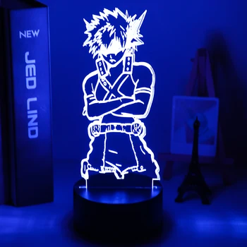 3D Lampa Izuku Midoriya Obrázok Deti Spálňa Nočného Led Dotykový Snímač Osvetlenie Miestnosti Anime, Môj Hrdina Akademickej obce Darček Led Nočné Svetlo
