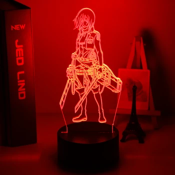 3d Nočné Svetlo Útok na Titan Mikasa Ackermana Obrázok Dievča Nočného pre Koľaji Izba Dekor Svetlo Led Usb Batérie, Lampy Udalosť Cenu