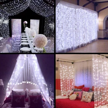 3x1/3x2/3x3m/6x3m led Vianočné Girlandy LED Svadobné Víla String svetlo led Vianočné rozprávky Svetlo garden party Dekor Opony