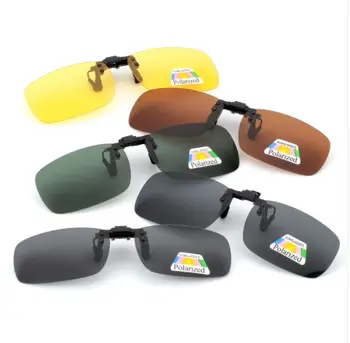 4-Pack Polarizované Clip-on Plastové slnečné Okuliare, Šošovky Vonkajšie Vychádzkové Jazdy Rybolov, jazda na Bicykli Nočné videnie Žltá Sivá Hnedá Zelená