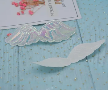 40 ks/veľa 10.5 x 3 cm farebné lesklé anjel krídla škvrny na strane diy dekorácie a doplnky do vlasov