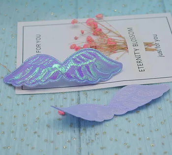40 ks/veľa 10.5 x 3 cm farebné lesklé anjel krídla škvrny na strane diy dekorácie a doplnky do vlasov