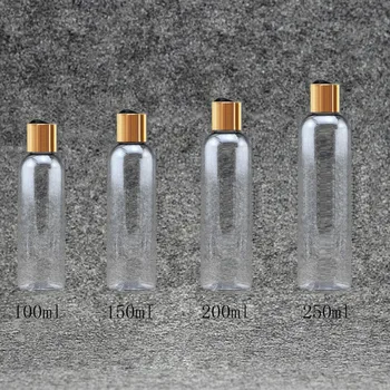 40pcs 100/150/200/250ml zlatú platňu top Spp jasné fľaše Prázdne Plastové PET Fľaša na Mlieko cestovných veľkosť plastových fliaš na Šampón
