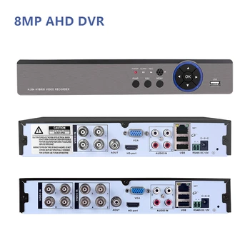 4CH 8CH 4K 8MP CCTV AHD DVR H. 265 8 Kanálov 5MP 4K Digitálny Video Rekordér Hybrid 8MP NVR Sieťový Rekordér XMEye Detekcia Pohybu