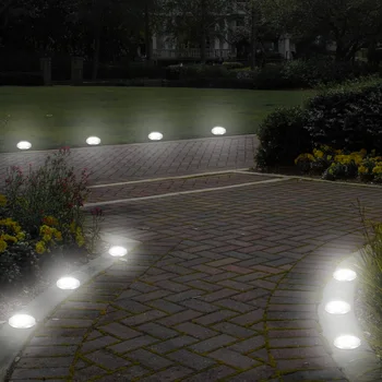 4PCs Podzemné Svetlo 8 LED Solárne Napájanie Pochovaný Svetlo Pod Zem Lampy Vonkajšie Ceste v Záhrade Trávnik Dvore, Vonkajšie Osvetlenie
