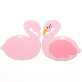 5 ks Swan Dieťa Teether Flamingo Charms Ošetrovateľskej Príslušenstvo Silikónové Teether Baby Sprcha Darček Skus Hračky Silikónové Teether