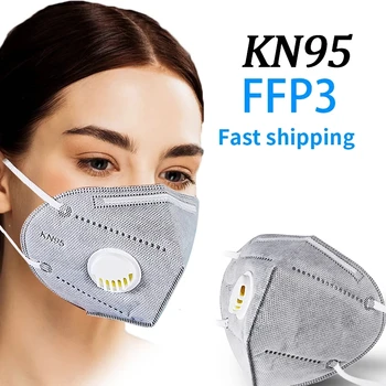 5 Vrstiev KN95 Mascarillas FFP2 Bezpečnosti Prachu Respirátor pleťové Masky Ústa a vzduchový Ventil Ochranné Masky N95 Reuseable Mondkapjes