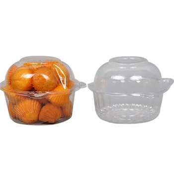 50 Ks Jednorazových Transparentné Tortu Pečivo Box Cupcake Muffin Dome Držiteľov Prípadoch Boxy Poháre (Mačka Hlavu Tvarované)