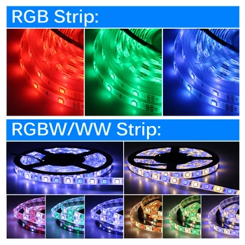 5050 LED Pásy, RGB / RGBW / RGBWW 5M 10M RGB Farby Premenlivé Flexibilné LED Svetlo Pásky RF Diaľkové Ovládanie Hudby Nastaviť.