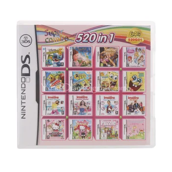 520 V 1 Kompilačné Video Hra s Tonerom Karty Pre Nintendo DS, 3DS 2DS Super Combo, Multi Košíka