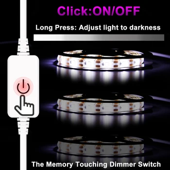 5M USB Tira led Stripe Svetlo Vodotesný Flexibilný Lampa Pásky 5V Kuchyne, Skrine, Skriňa, Schodisko, Stmievateľné Nočné Svetlo Led Lampa Pásy