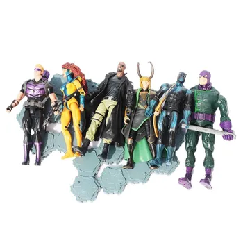 6pcs/set Marvel Avengers Black Panther Vdova Loki Hawkeye Nick Fury Phoenix PVC Akcie Obrázok Zberateľskú Model Hračka