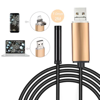7mm 1 m 5m 10 m Flexibilný Kábel, USB Endoskop Nepremokavé inšpekcie Had Tube Video Kamera Mini Endoskopu Pre Smartphone/PC