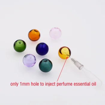 7X Difúzor Parfum Naplniteľné 16 sklenenú guľu 8mm spp nastaviť ručne Esenciálny Olej Aromaterapia Fľaša sklo šperky prívesok