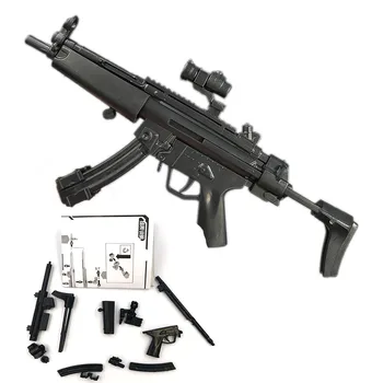 8Pcs 1/6 Hračky Zbraň Model MP5 HK53 UZI MK18 KRISS VECTOR MP7 Hádanky Tehly Zbraň Vojak Zbraň+Displej na Stenu
