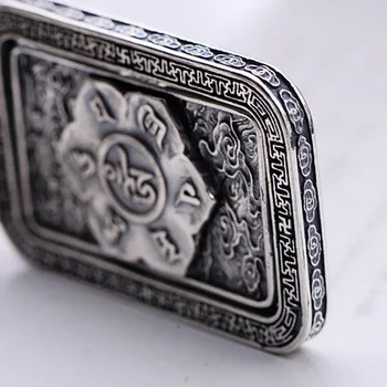 925 Sterling Silver Talizman Prívesok Otočná Mužov Thai Striebro Mantra Budhizmus Šperky Šesť Slová Vyryté Razenie Štítkov