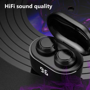 A6 TWS Mini Bezdrôtová 5.0 In-Ear Slúchadlá HiFi Stereo Hudobné Slúchadlá Slúchadlá s Digitálnym Charge Box Bezdrôtové Slúchadlá