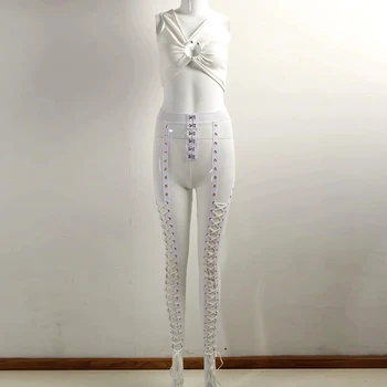 Ailigou 2020 Jeseň Nové Dámske Dvojdielne Sexy Biele Tvaru Bez Rukávov Módne, Elegantné Jumpsuit Vestidos
