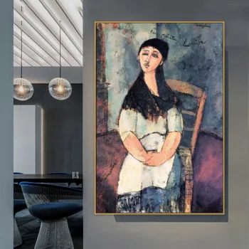 Amedeo Clemente Modigliani Starý Slávny Majster Umelkyňa Louise Plátno na Maľovanie Plagátu Tlač na Steny v Obývacej Izbe Dekor Wall Art