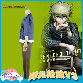 Anime Danganronpa V3 Rantaro Amami Cosplay Kostým Japonský Hra Jednotné Farby Oblečenie, Oblečenie Tričko Nohavice Náhrdelník