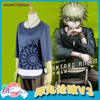 Anime Danganronpa V3 Rantaro Amami Cosplay Kostým Japonský Hra Jednotné Farby Oblečenie, Oblečenie Tričko Nohavice Náhrdelník