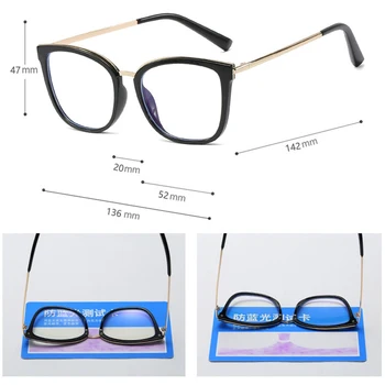 Anti lue svetlo módne okuliare pre ženy 2020 kvalitný Transparentný Námestie dámske okuliare rám módne kovové okuliare