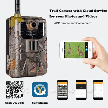 APP Chodník Fotoaparát Cloud Služby 4G Cellular Mobile 20MP Bezdrôtový Voľne žijúce Poľovnícke Kamery HC900LTE 1080P 0.3 S Nočné Videnie