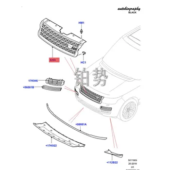 Auto Grille-radiátor 2013-ran ger ove r mid-net svetlej šedej mid-čistý príjem grilovacia mriežka chladiča montáž LR054491