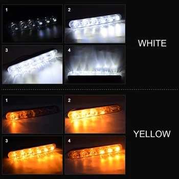 Auto Led DRL Jazdy Hmlové svietidlo 12W biela žltá hliníková shell Denných prevádzkových Svetlo Zase Signál Duálny Režim LED Vonkajšie Svetlo 6LED