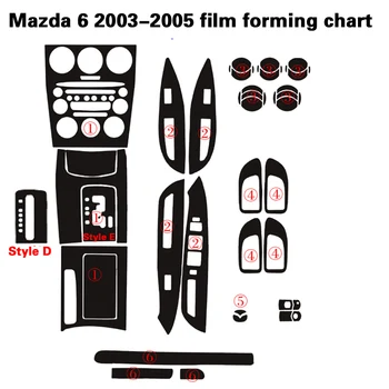 Auto-Styling 5D Uhlíkových Vlákien Interiéru Vozidla stredovej Konzoly Zmena Farby Liatie Nálepky, Nálepky Na Mazda 6 2003-