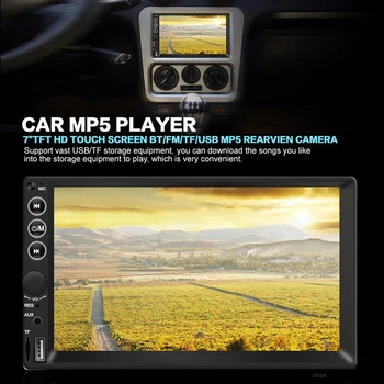 Autorádio 7inch HD MP5 Prehrávač Stlačte Sn Digitálny Displej Bluetooth Multimediálne Auto Backup Monitor USB 2Din Auto Rádio