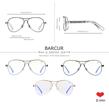 BARCUR Modré Svetlo Okuliare Pre Krátkozrakosť Okuliare na Čítanie Muži Ženy Predpis UV400 Optické Okuliare
