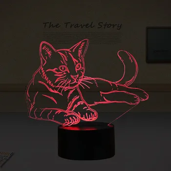 BDBQBL Krásne 3D Mačka LED Nočné Lampy 3D Ilúziu Tvorivú Dovolenku Nočné Svetlo USB Remote Touch Stôl Pre Spálne Štúdia Nočné Lampy