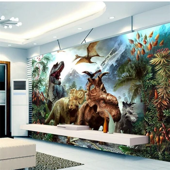 Beibehang Vlastnú tapetu dinosaura nástennú maľbu, tapety foto 3 d TV deti izba obývacia izba tapety abstraktných de parede tapety