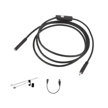 Black 6 LED Ucho Endoskopu 7mm Objektív Vodotesný Kábel Mini USB Inšpekcie Borescope Kamera Pre Android 640*480 Telefóny/1280*720 PC