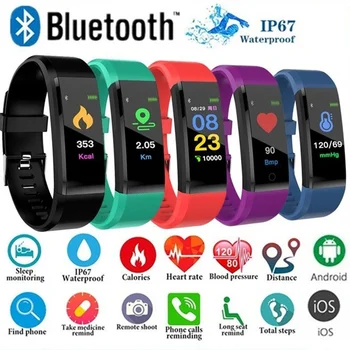 Bluetooth Náramok Sport Smart Pásmo Tepovej Frekvencie Meranie Krvného Tlaku Fitness Tracker Spánku Smart Hodinky Muži Ženy