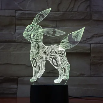 BOCHSBC Farebné Cartoon 3D Ilúziu Svetlá Akryl Nočné Svetlo, Dotknite sa Tlačidla 7 Zmena Farby stolná Lampa Umenie Svetlo Lampara