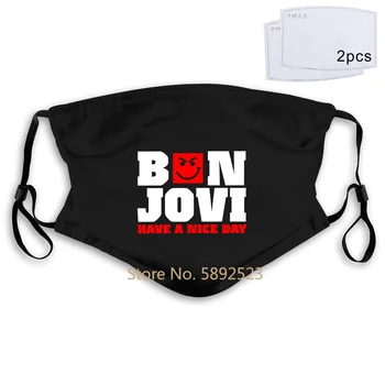Bon Jovi Pekný Deň Smirk Logo Mužov Na Mužov a Žien v Ústach Masky Filtra