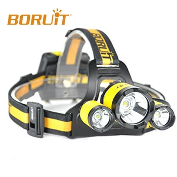 BORUIT B17 10000LM 3xXM-L2 LED Svetlomet 4 Režimy Svetlometu Lov Pochodeň SOS Ultralight Rybárske Stirnlampen Taschenlampe