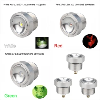 C11 48 MM Objektív Prenosné LED Lov Baterka LED Baterkou Biela/Červená/Zelená Farba Baterka 300-1300 LM 1 Režime Svetlo Pre 18650