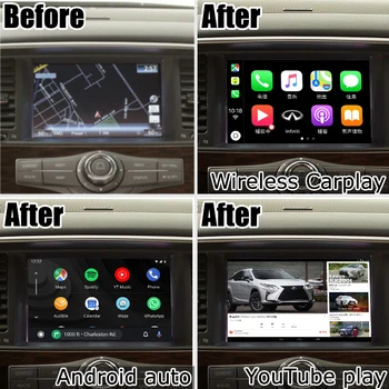 Carplay interface box pre Nissan Patrol Armada Y62 2012-2020 s Murano Pathfinder Elgrand 370z Android auto youtube hrať
