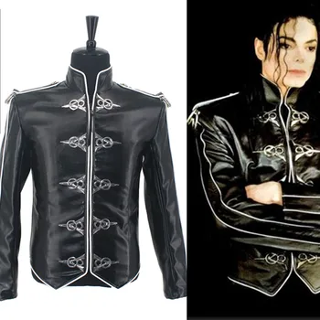 Casaul Módne MJ Michael Jackson Klasické Čierne V8 Bunda Punk Moto Chudá Kožený Kostým v roku 1992, JE