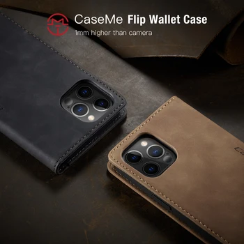CaseMe Kože Flip Puzdro Pre Samsung Galaxy S8 S7 Okraji S9 S10 S20 Plus Poznámka 10 20 Ultra Retro Magnetické Karty Stojan Peňaženky Kryt