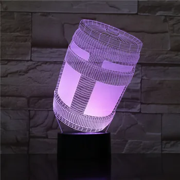 Chug Kanvica 3D LED Lampa USB Noc Lampa Prispôsobiť Drop Shipping Všetky Tvary 7 Farby Dekor Zmeny Svetla Zobraziť 1713