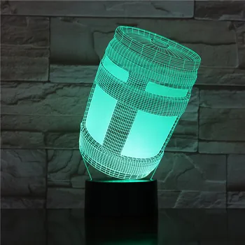 Chug Kanvica 3D LED Lampa USB Noc Lampa Prispôsobiť Drop Shipping Všetky Tvary 7 Farby Dekor Zmeny Svetla Zobraziť 1713
