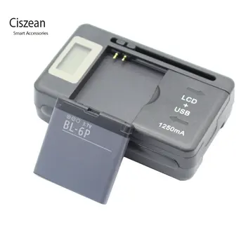 Ciszean 1x 3,7 V 830mAh BL-6P Náhradné Batérie +Univerzálny Nabíjač pre Nokia 6500C 6500 Classic, 7900 Prism 7900P BL 6P bl6p