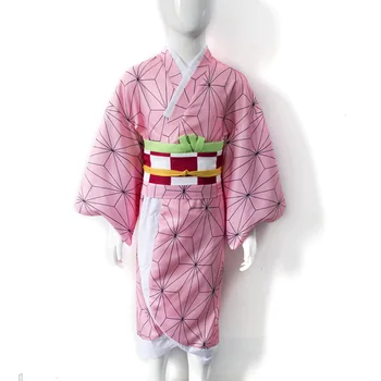 Deti Anime Démon Vrah Cosplay Kimetsu č Yaiba kostým kimono Kamado Nezuko kostým pre dievčatá, Halloween, Karneval, party
