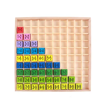 Detské Drevené Hračky 99 Násobenie Tabuľka Matematika Hračka 10*10 Obrázok Bloky Dieťa Učiť Vzdelávacie Montessori Darčeky Deti Hračky